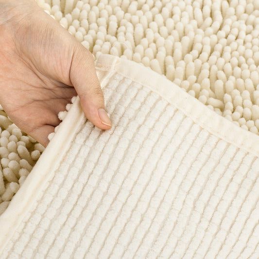 Abodeo Luxury Chenille Bath Rug Cream